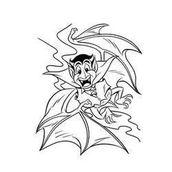 Coloriage Chauve-souris vampire à la cape volante