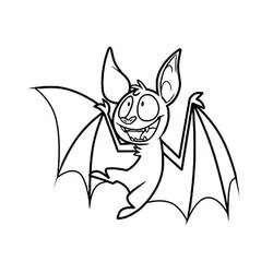 Coloriage Halloween Chauve Souris volant avec les ailes déployées
