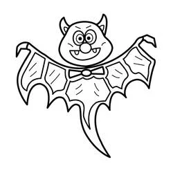 Coloriage Halloween Chauve Souris avec noeud papillon