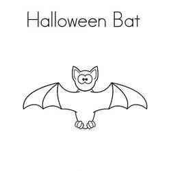 Coloriage Chauve-souris d'Halloween aux ailes déployées