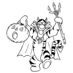 Coloriage Tigrou déguisé pour Halloween