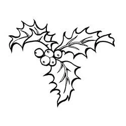 Houx de Noël - Coloriages gratuits à imprimer
