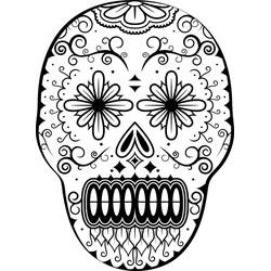 Coloriage Crâne en sucre, cœur en guise de nez