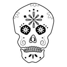 Coloriage Crâne en sucre aux orbites hexagonales