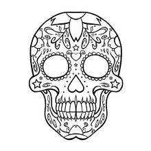 Coloriage Crâne en sucre orné de motifs floraux