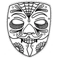 Coloriage Masque crâne du Jour des Morts