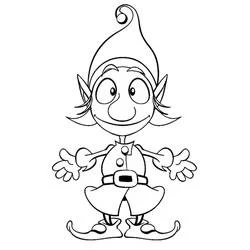 Coloriage Lutin de Noël souriant les bras ouverts