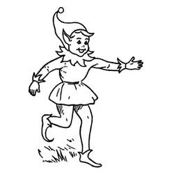 Coloriage Lutin de Noël courant joyeusement