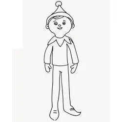 Coloriage Lutin de Noël en chemise à col et moufles