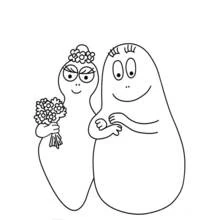 Coloriage Barbapapa et Barbamama se marient