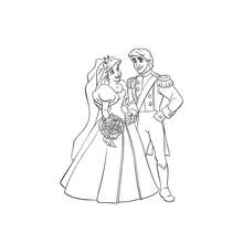Coloriage Ariel se marie avec le prince Eric