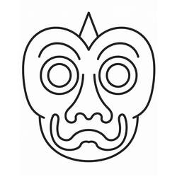 Coloriage Masque Halloween aux yeux ronds