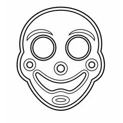 Coloriage Masque Halloween avec un visage souriant