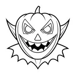 Coloriage Masque Halloween en forme de citrouille souriante