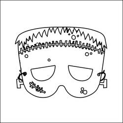 Coloriage Masque Halloween en forme de monstre de Frankenstein