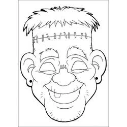 Coloriage Masque Halloween de Frankenstein