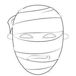 Coloriage Masque de momie enveloppé de bandages