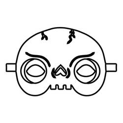 Coloriage Masque Halloween en forme de crâne