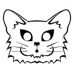 Coloriage Masque Halloween en forme de tête de chat