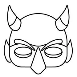 Coloriage Masque de diable à cornes