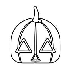Coloriage Masque Halloween avec design géométrique triangulaire