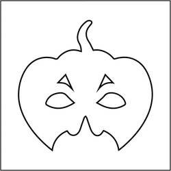 Coloriage Masque Halloween en forme de citrouille