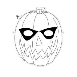 Coloriage Masque Halloween avec visage de citrouille