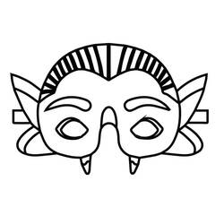 Coloriage Masque Halloween de vampire aux oreilles pointues