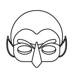 Coloriage Masque d'Halloween simple aux oreilles pointues