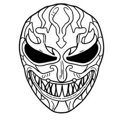 Coloriage Masque Halloween au sourire monstrueux