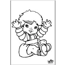Coloriage Bébé levant les deux bras en l'air