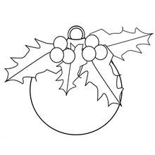 Coloriage Boule de Noël décorée de houx