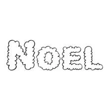 Coloriage Noël écrit en lettres façon nuages moelleux