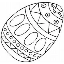 Coloriage Œuf de Pâques à motifs géométriques