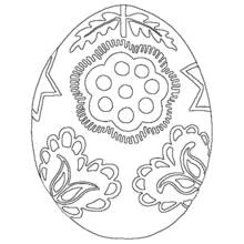 Coloriage Œuf de Pâques à motif floral