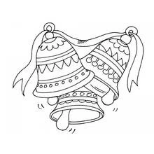 Coloriage Deux cloches de Pâques avec ruban
