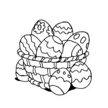 Coloriage Panier rempli d'œufs de Pâques