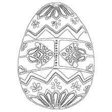 Coloriage Oeuf de Pâques avec motifs folkloriques