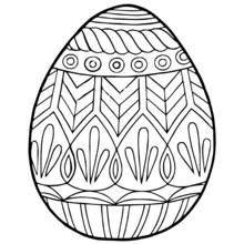 Coloriage Œuf de Pâques aux motifs décoratifs