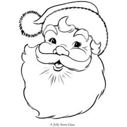 Coloriage Père Noël visage joyeux