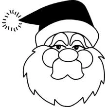 Coloriage Père Noël visage avec bonnet pointu