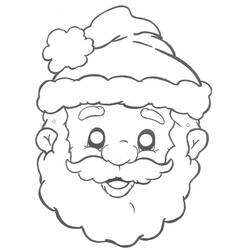 Coloriage Père Noël souriant en gros plan