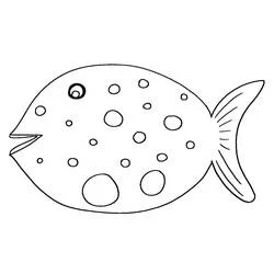 Coloriage Poisson d'Avril rond à pois Coloriage Poisson d'Avril rond à pois