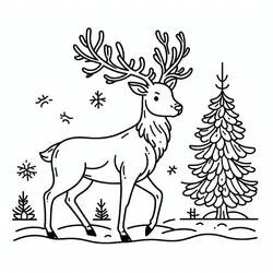 Renne de Noël - Coloriages gratuits à imprimer