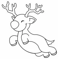 Coloriage Renne de Noël qui vole joyeusement