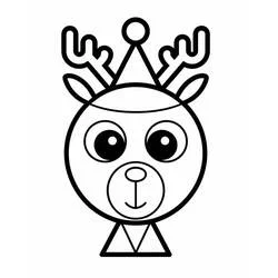 Coloriage Renne de Noël avec un chapeau de fête