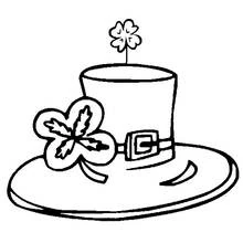 Coloriage Chapeau de lutin avec trèfles