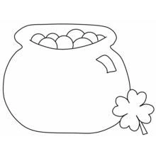 Coloriage Chaudron d'or et trèfle