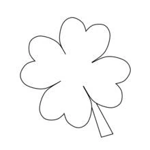 Coloriage Trèfle à quatre feuilles avec sa tige