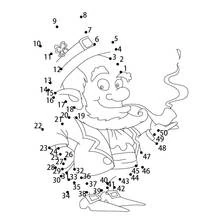 Coloriage Lutin farceur à relier par numéros